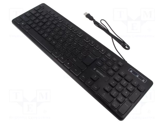 Keyboard; black; USB A; wired,US layout; Len: 1.45m GEMBIRD KB-UML3-02