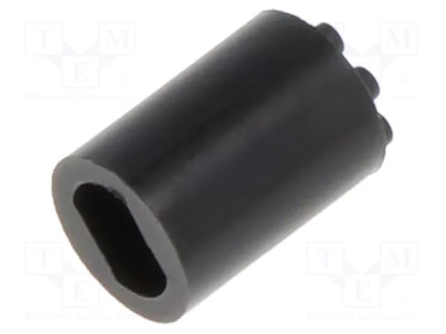 Spacer sleeve; LED; Øout: 5.1mm; ØLED: 3mm; L: 7.6mm; black; UL94V-0 BIVAR LTM-300