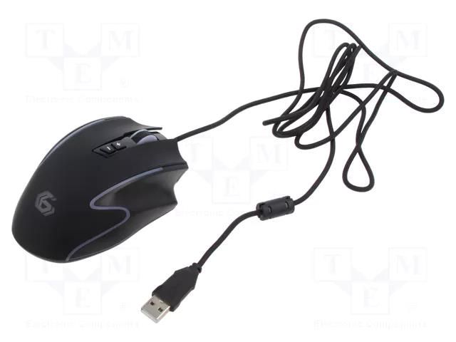 Mouse; black; USB A; optical,wired; 1.8m; No.of butt: 8 GEMBIRD MUSG-RAGNAR-RX300