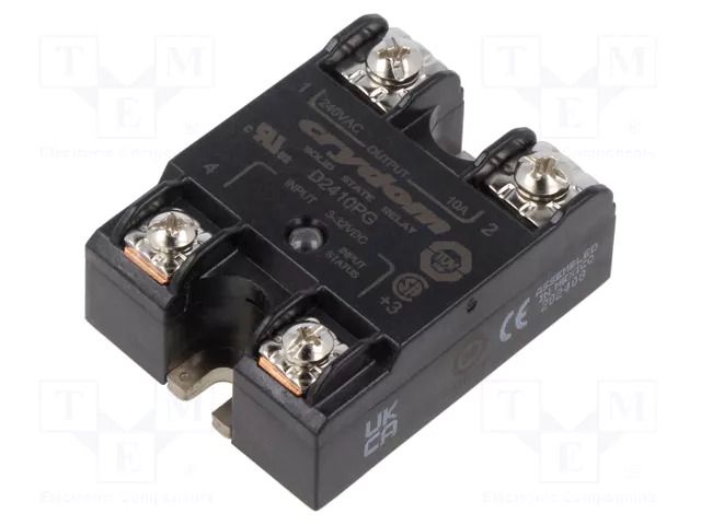 Relay: solid state; Ucntrl: 3÷32VDC; 10A; 24÷280VAC; 1-phase; IP00 SENSATA / CRYDOM D2410PG