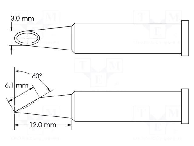 Tip; minispoon; 3mm; for soldering station METCAL GT6-HF6030V