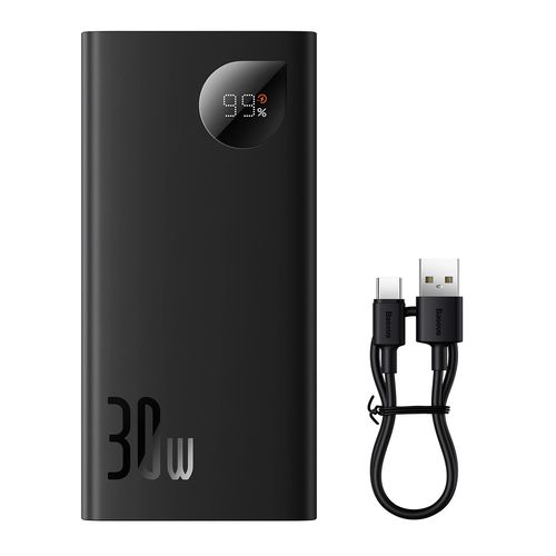Baseus Adaman2 power bank with digital display 10000mAh 30W 2 x USB / 1x USB Type C Overseas Edition PD QC SCP black (PPAD040101), Baseus 6932172613570 6932172613570