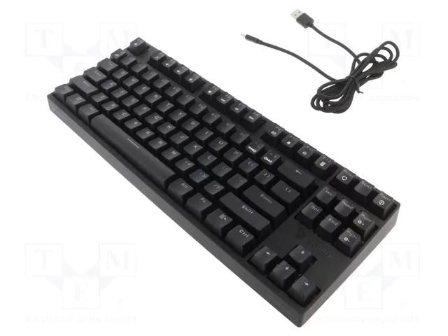 Keyboard; black; USB A,USB C; Features: mechanical keyboard,RGB SAVIO SAVGK-RAMPAGE-BL