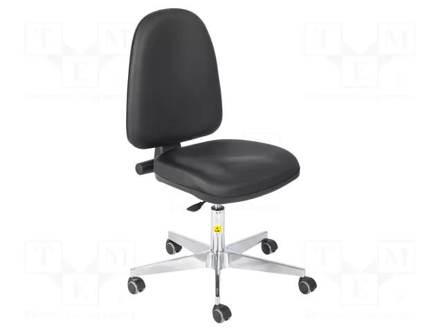 Cleanroom acces: chair; black; 460x430mm; 455÷585mm; 440x510mm RT WORK CLEANR-CHAIR-01