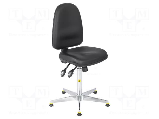 Cleanroom acces: chair; black; 460x430mm; 595÷850mm; 440x510mm RT WORK CLEANR-CHAIR-06