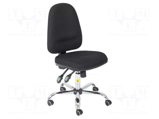 Chair; ESD; Seat dim: 460x430mm; Back dim: 440x510mm; 505÷635mm RT WORK ESD-CHAIR12/S