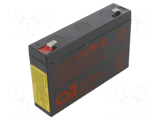 Re-battery: acid-lead; 6V; 9Ah; AGM; maintenance-free; 34W CSB BATTERY ACCU-HRL634WF2