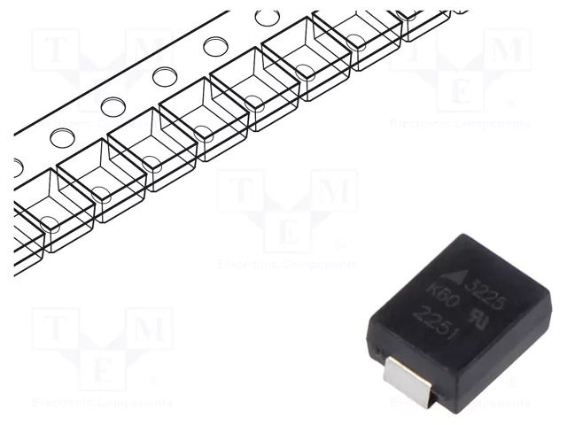 Varistor: ceramics; SMD; 3225; 60VAC; 85VDC; 2.2J; 400A; 100V; 250pF EPCOS / TDK B72650M0600K072