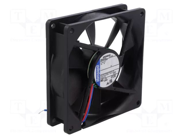 Fan: DC; axial; 24VDC; 92x92x25.4mm; 100m3/h; ball; 3250rpm EBM-PAPST 3414NHH