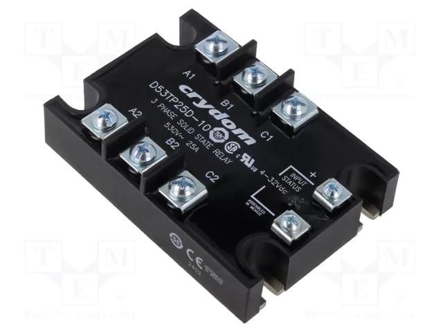 Relay: solid state; 25A; Uswitch: 48÷530VAC; 3-phase; -40÷80°C SENSATA / CRYDOM D53TP25D-10