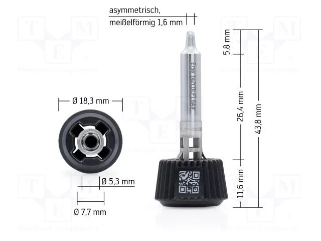 Tip; chisel; 1.6mm; longlife; for soldering station ERSA ERSA-0142CDLF16A