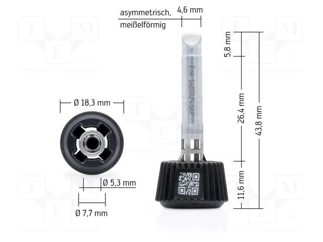 Tip; chisel; 4.6mm; longlife; for soldering station ERSA ERSA-0142CDLF46A