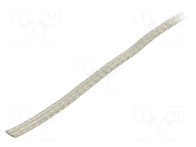 Braids; tape; Thk: 0.51mm; W: 4.76mm; 25A; 15AWG; 152m; copper strand ALPHA WIRE 1230-SV002