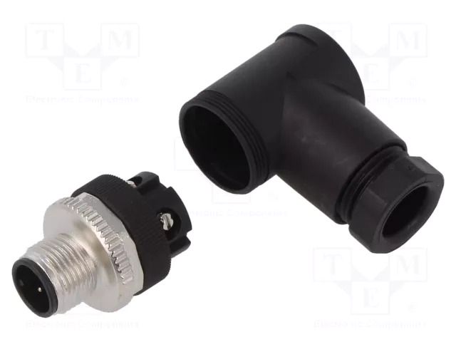 Connector: M12; male; 713; 250V; PIN: 4; IP67; for cable; PA; 18AWG BINDER 99-0429-52-04