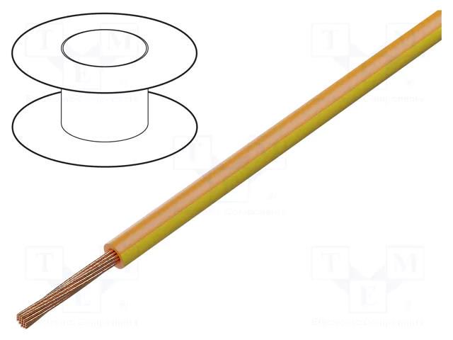 Wire; H05V-K,LgY; stranded; Cu; 1mm2; PVC; orange-yellow; 300V,500V BQ CABLE LGY1.0-OR/YL