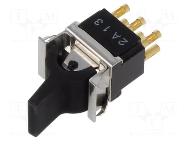 ROCKER; DPDT; Pos: 2; ON-ON; 6A/250VAC; none; 15.9x13mm TE Connectivity 3-6437630-7