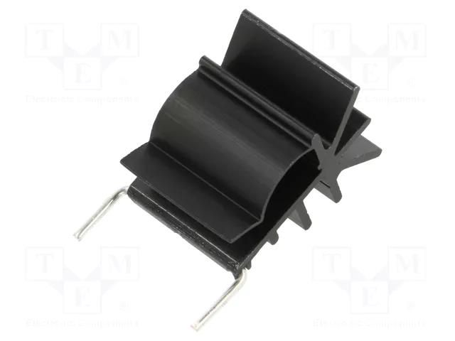 Heatsink: extruded; grilled; TO220; black; L: 20mm; W: 20mm; H: 28mm ALUTRONIC CK960/20/SE