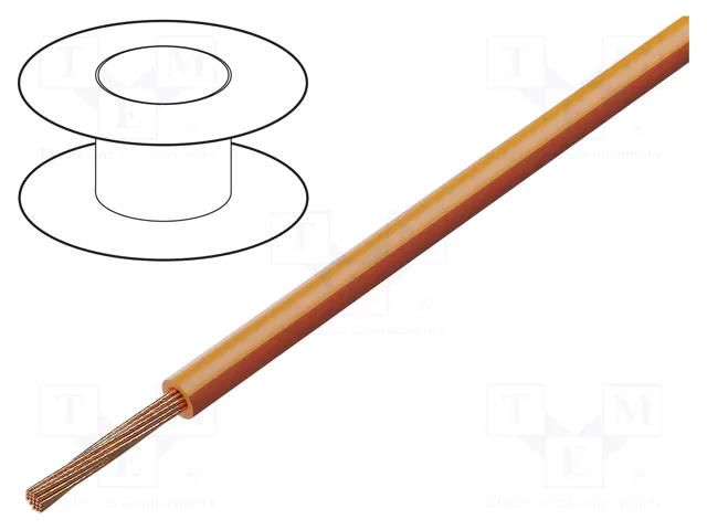 Wire; H05V-K,LgY; stranded; Cu; 0.35mm2; PVC; orange-red; 300V,500V BQ CABLE LGY0.35-OR/RD