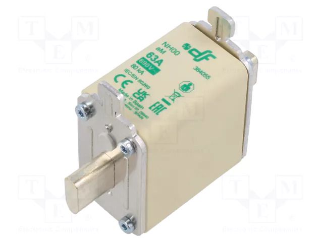 Fuse: fuse; 63A; 690VAC; aM; ceramic; NH00 DF ELECTRIC 384055