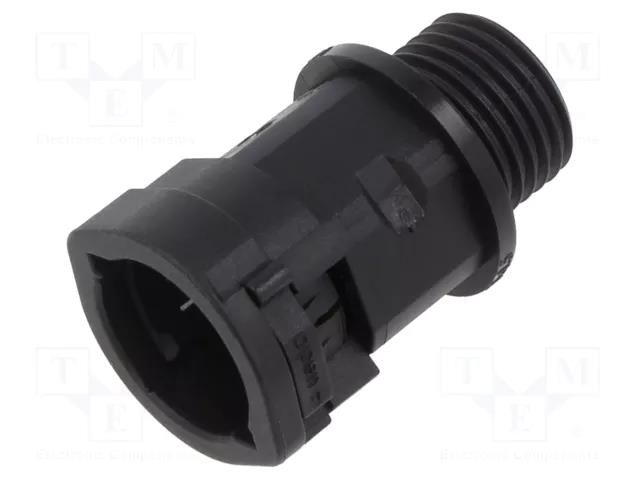 Straight terminal connector; Thread: metric,outside; LLPA; black PMA I-ALND-M162