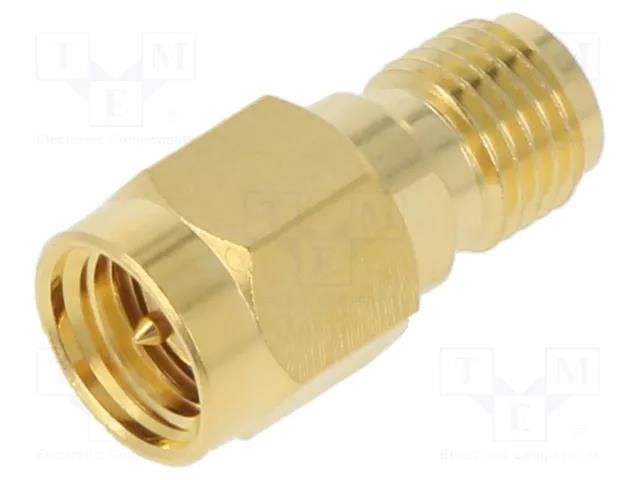 Adapter; SMA female,both sides; brass; Plating: gold AMPHENOL RF SMA5071A13GT50G50