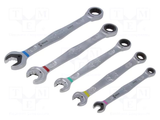 Wrench-set; rattle,combination spanner; Joker 6000; 5pcs. WERA WERA.05020015001