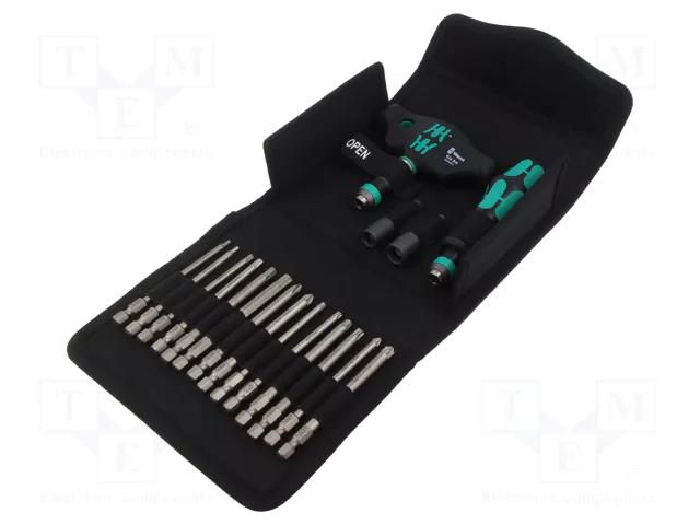 Kit: screwdrivers; Kit: screwdriver bits,screwdriving grip; case WERA WERA.05136072001