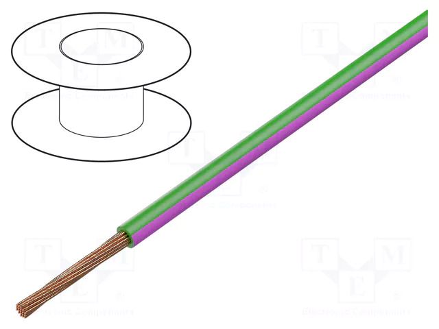 Wire; H05V-K,LgY; stranded; Cu; 0.35mm2; PVC; green-pink; 300V,500V BQ CABLE LGY0.35-GR/PK
