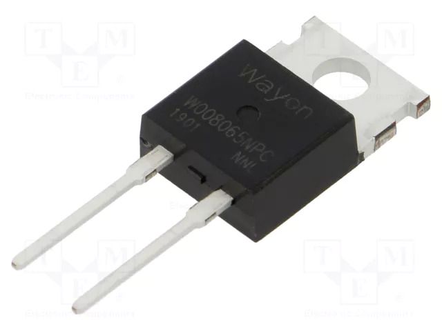 Diode: Schottky rectifying; SiC; THT; 650V; 8A; TO220-2; Ir: 1.2uA WAYON WSRSIC008065NPC