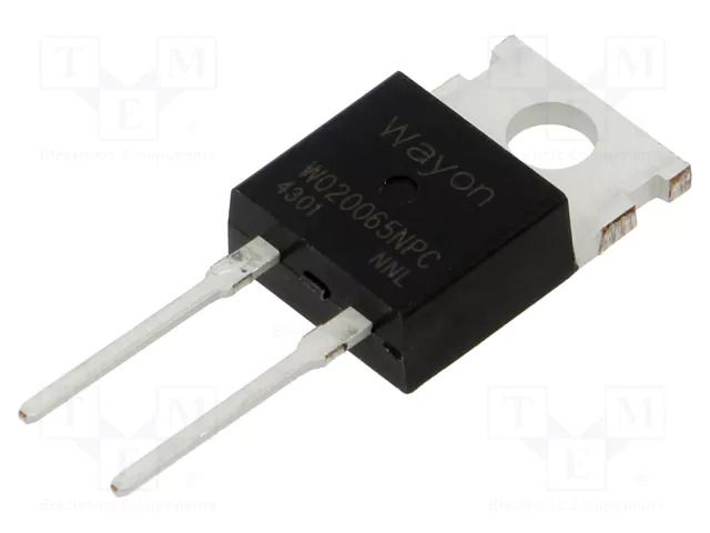 Diode: Schottky rectifying; SiC; THT; 650V; 20A; TO220-2; Ir: 6uA WAYON WSRSIC020065NPC