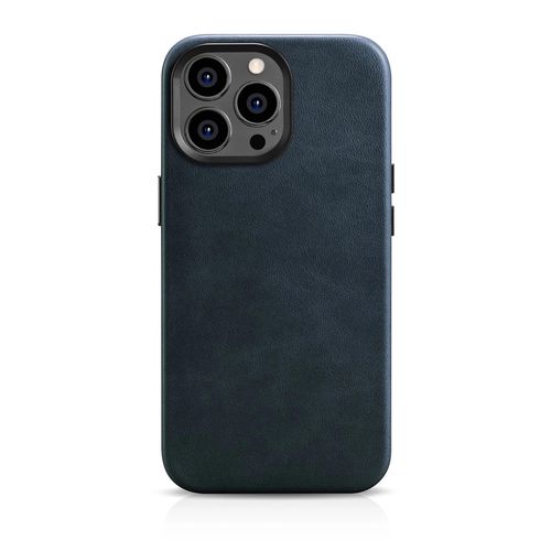 iCarer Oil Wax Premium Leather Case iPhone 14 Pro Max Magnetic Leather Case with MagSafe Dark Blue (WMI14220704-BU), iCarer 6975092685159