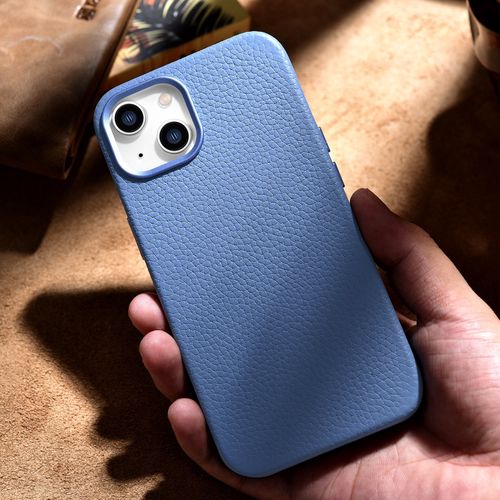 iCarer Litchi Premium Leather Case iPhone 14 Plus Magnetic Leather Case with MagSafe Light Blue (WMI14220711-LB), iCarer 6975092685531 6975092685531
