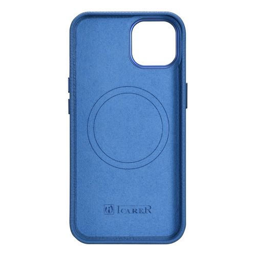 iCarer Litchi Premium Leather Case iPhone 14 Plus Magnetic Leather Case with MagSafe Light Blue (WMI14220711-LB), iCarer 6975092685531 6975092685531