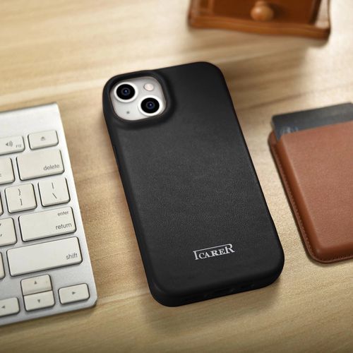 iCarer CE Premium Leather Folio Case iPhone 14 Plus Magnetic Flip Leather Folio Case MagSafe black (WMI14220715-BK), iCarer 6975092685739 6975092685739