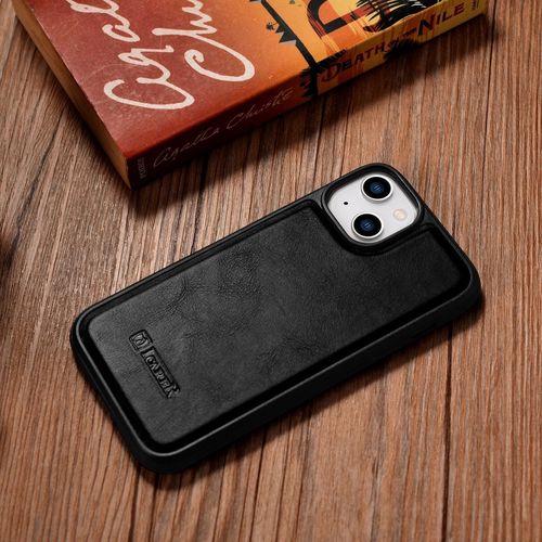 iCarer Leather Oil Wax case covered with natural leather for iPhone 14 Plus black (WMI14220719-BK), iCarer 6975092685937 6975092685937