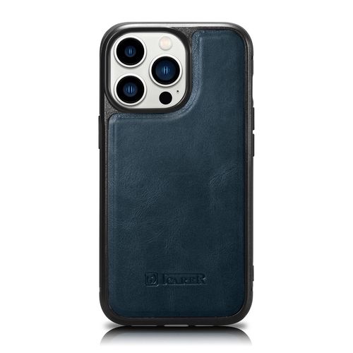 iCarer Leather Oil Wax case for iPhone 14 Pro Max leather case blue (WMI14220720-BU), iCarer 6975092685999