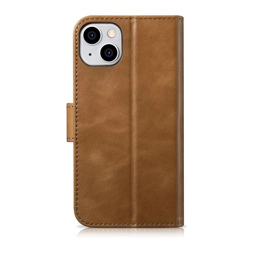 iCarer Oil Wax Wallet Case 2in1 Cover iPhone 14 Plus Anti-RFID Leather Flip Case Brown (WMI14220723-TN), iCarer 6975092686125 6975092686125