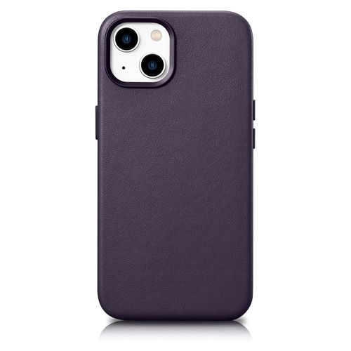 iCarer Case Leather Cover Case for iPhone 14 Plus Dark Purple (MagSafe Compatible), iCarer 6975092685326
