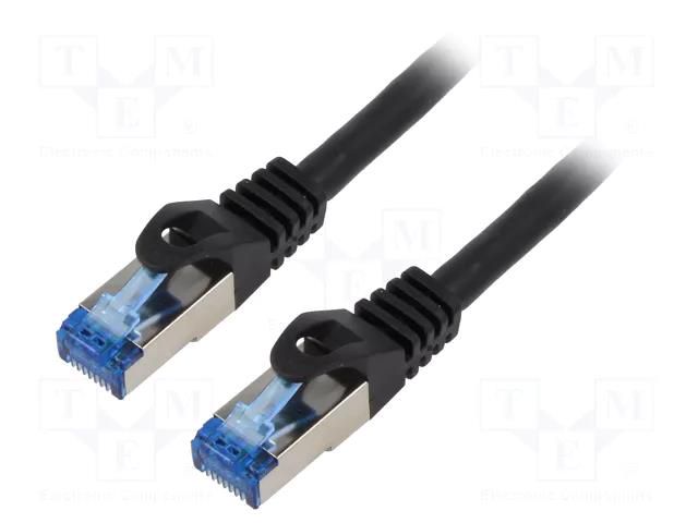 Patch cord; RJ45 plug,both sides; S/FTP; 6a; stranded; CCA; LSZH LANBERG PCF6A-10CC-0300-BK