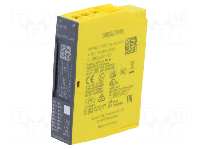 Module: in/out extension; ET 200SP; Digit.in: 8 SIEMENS 6ES7136-6BA01-0CA0