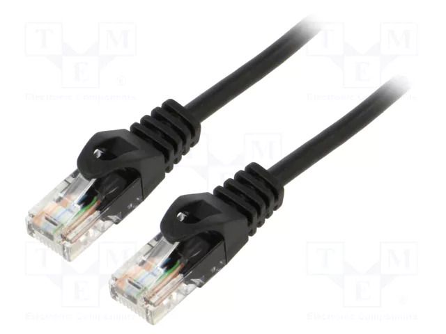 Patch cord; U/UTP; Cat: 6; RJ45 plug,both sides; stranded; Cu; 10m LANBERG PCU6-10CU-1000-BK
