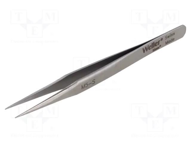 Tweezers; 80mm; for precision works; Blade tip shape: sharp WELLER WEL.M5S