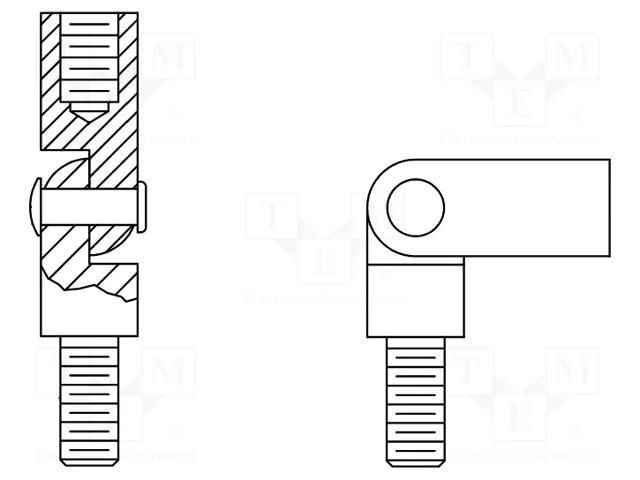 Screwed spacer sleeve; 15.9mm; Int.thread: UNC8-32; cylindrical KEYSTONE KEYS337