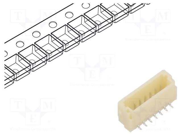 Connector: wire-board; socket; male; 1A; 50V; PIN: 7; SMT; 1mm; 1x7 JST BM07B-SRSS-TB