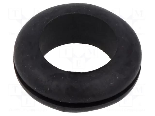 Grommet; Ømount.hole: 16mm; Øhole: 12.5mm; black; -40÷135°C; UL94HB ESSENTRA ESS-10089750