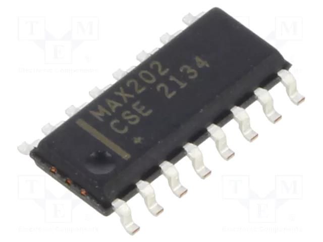 IC: interface; transceiver; full duplex,RS232; 120kbps; SO16 Analog Devices (MAXIM INTEGRATED) MAX202CSE+T