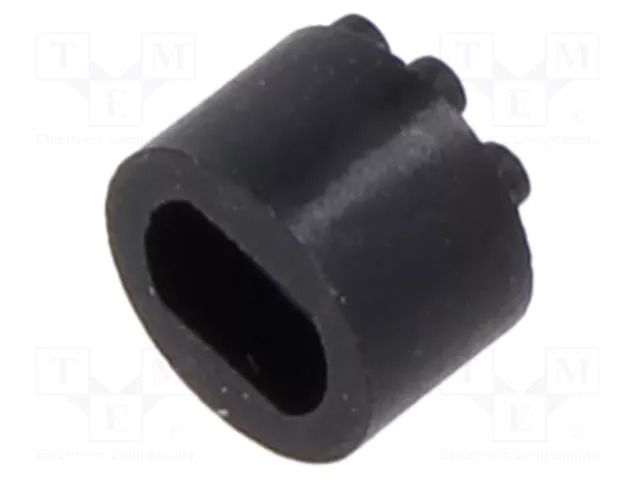 Spacer sleeve; LED; Øout: 5.1mm; ØLED: 3mm; L: 3.8mm; black; UL94V-0 BIVAR LTM-150