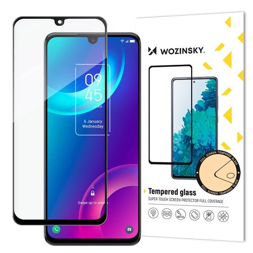 Wozinsky super tough Full Glue tempered glass full screen with Case Friendly TCL 30 Plus black frame, Wozinsky 5907769309717