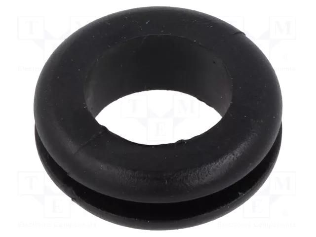 Grommet; Ømount.hole: 22mm; Øhole: 16mm; black; 0÷80°C; PVC ESSENTRA ESS-10284360