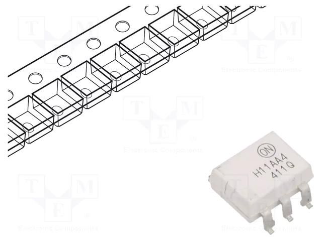 Optocoupler; SMD; Ch: 1; OUT: transistor; Uinsul: 4.17kV; Uce: 100V ONSEMI H11AA4SR2M